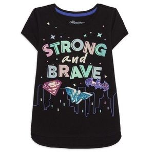 NWT DC Super Hero Girls Sequin & Glitter T-Shirt